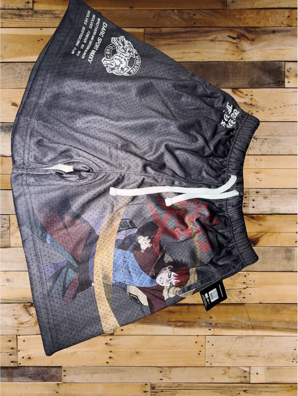Darc Sport Naruto Gaara Mesh Shorts Wolf Gray Size Medium NWT
